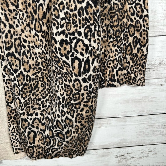 Chico's Leopard Animal Print Long Open Front Cardigan Sweater Size 3 XL - Picture 5 of 9